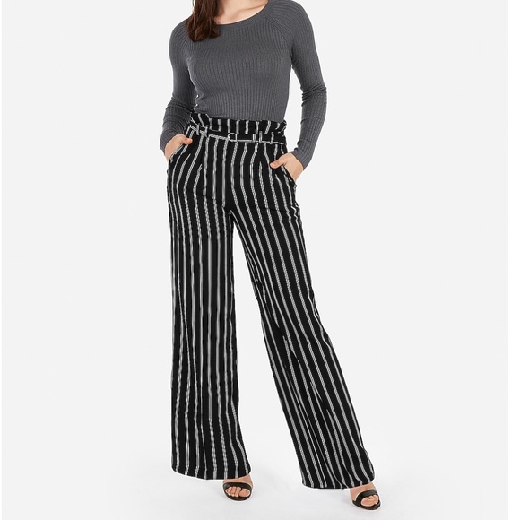 Express Pants - Express high waist wide leg striped pants